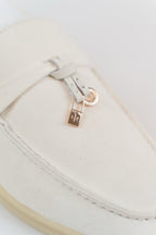 loro piana ladies loafers white