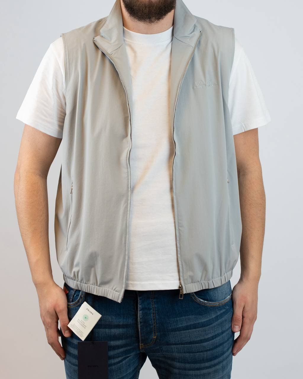 loro piana bodywarmer grijs